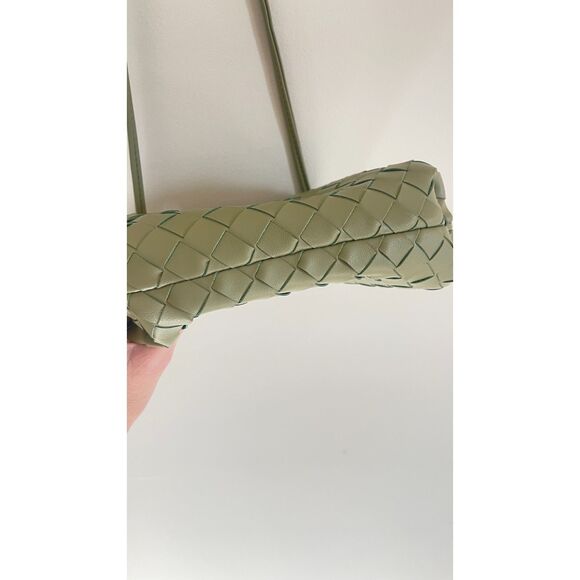 Tiffany & Fred Paris Woven Leather Crossbody Sage Green - Picture 4 of 7